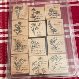 12 Pretty floral Rubber Stamps 🌸💐🌹🌻